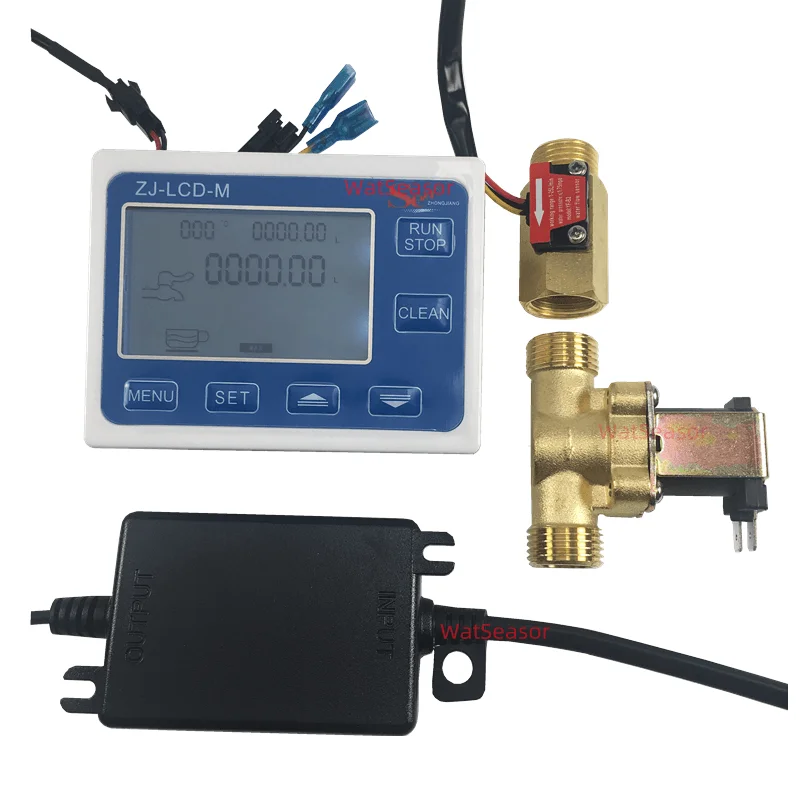 ZJ-LCD-M Quantitative Control Flow Sensor Meter Lcd Display Water Flow Meter G1/2 Turbine Hlal Sensor YF-B2