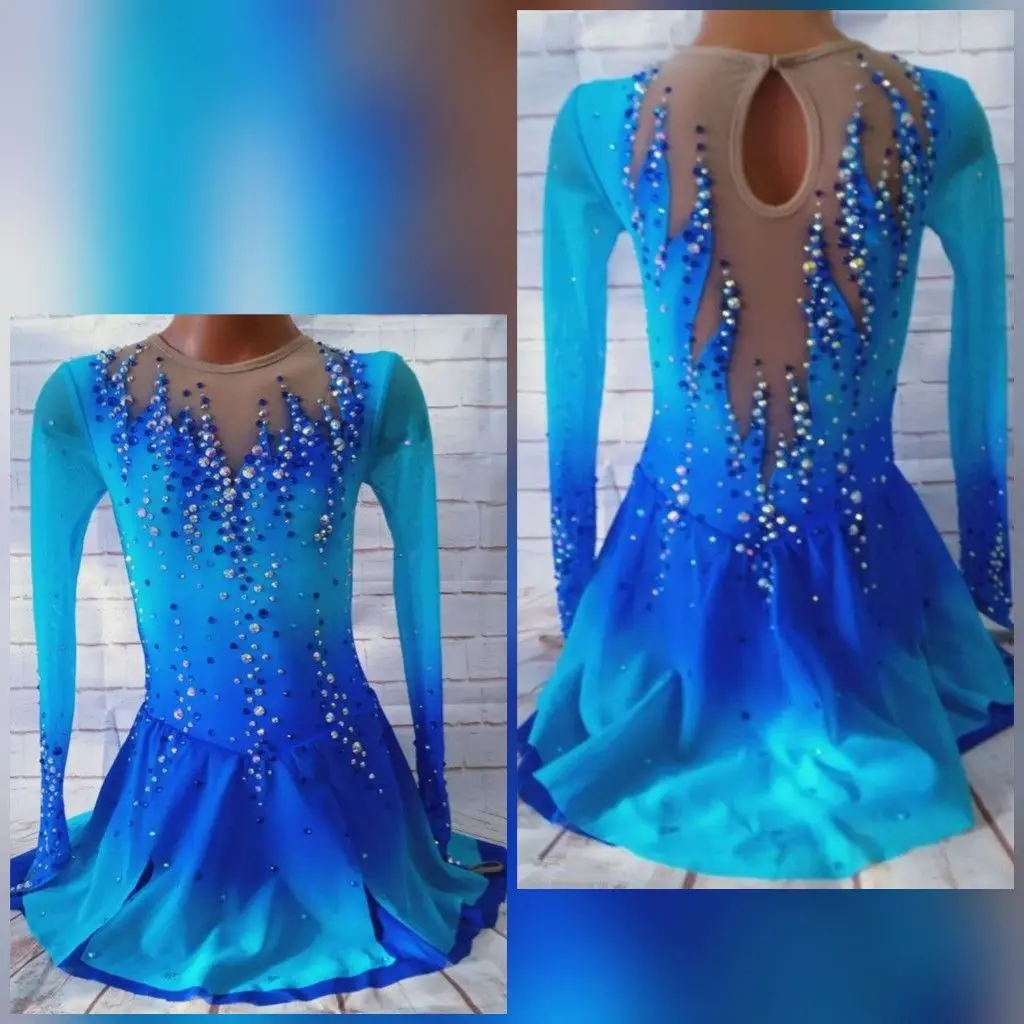 Eiskunstlauf Kleid Eiskunstlaufkleid Damen Mädchen Eislaufen Kleider Gelb  Dunkellila Eiskunstlauf Kleider, image size:1024x1024