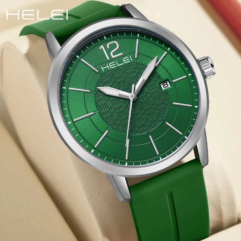 HELEI new 2024 fashion simple design men's quartz watch waterproof luminous wristwatch fashion chronograph gift for men