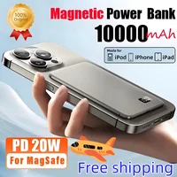 10000mah Fast Charging External Battery Ultra Thin Power Bank For Magnetic Wireless Portable Battery For Iphone Samsung Xiaomi 1