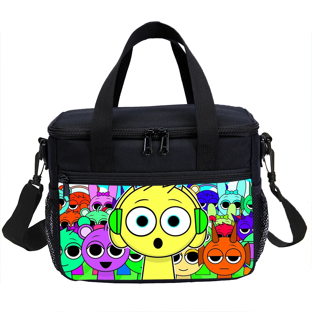 Lunch Bag Game Sprunki Capacity hand-held shoulder strap insulated bag student thickened waterproof lunch picnic