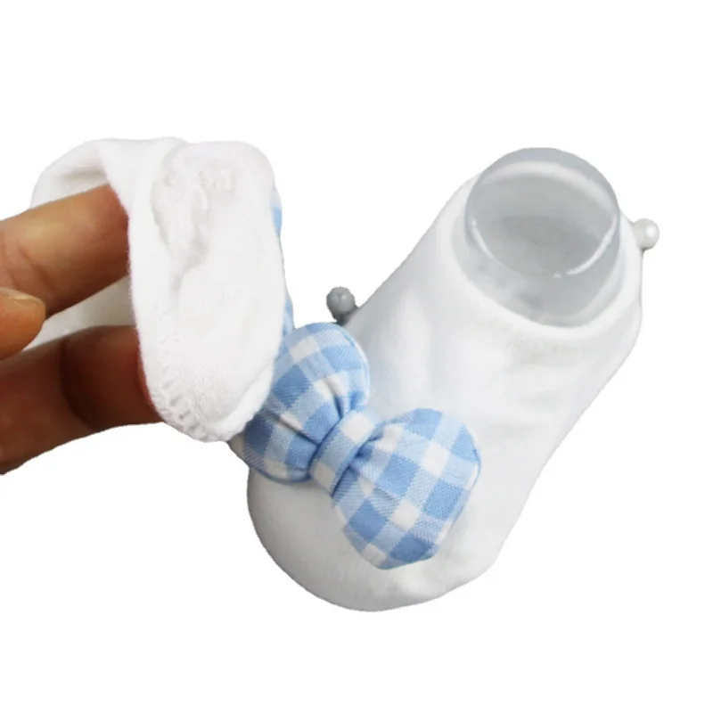 Baby Cute Cartoon 3D Doll Bow Flower Socks Cotton Rubber Anti-slip Floor Socks for 0-2Y Newborn Infant Clothing Boys Girls Wear