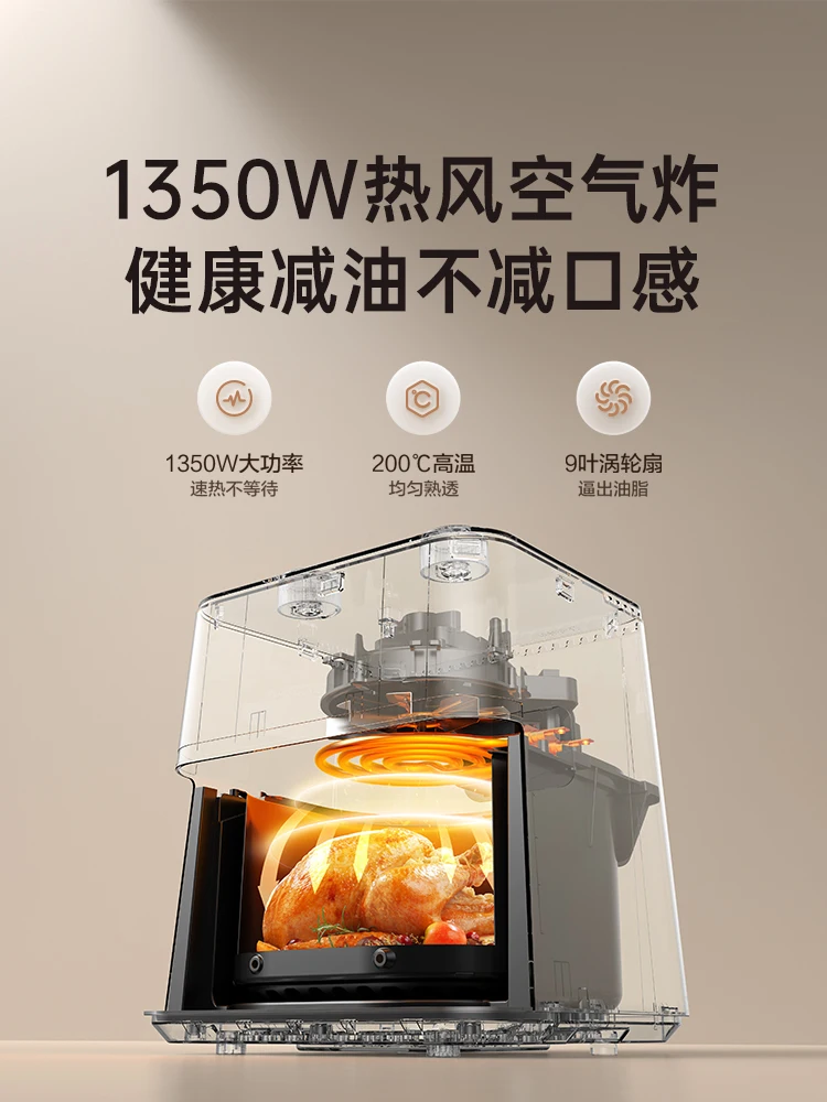Midea Airfryer 4.5L Visual Deep fryer Smart Low fat oil free air fryer oven Multi functiona Automatic air fryers Home appliances 4