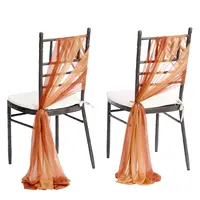 Chiffon Chair Sashes Cover Draping Fabric Wrinkle-Free for Party Ceremony Reception Floral Arrangement Banquet Outdoor Decor 2