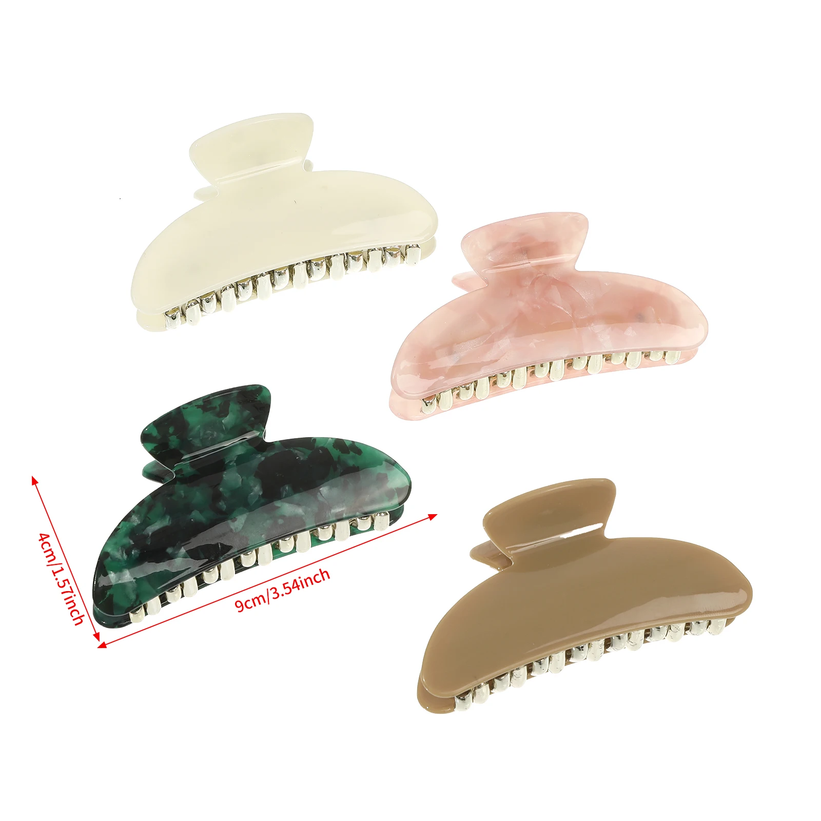 1pc Women Hair Claw Clip Korea Beige Green Pink Brown Acrylic Large Hairpin Barrettes Crab Girl Headwear Hair Accessories