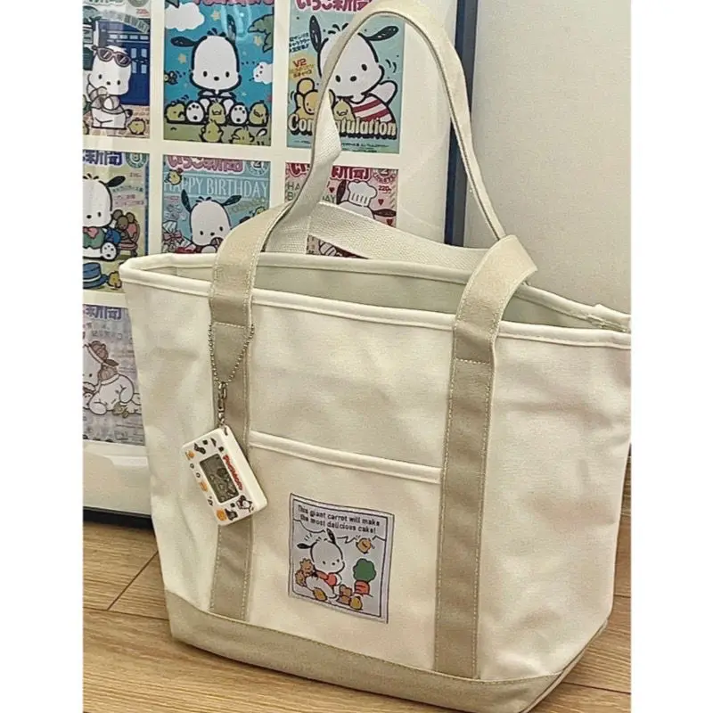 

Pochacco Canvas Fashion One Shoulder Hello Kitty Women Trend Female Cosmetic Bag Shoulder Mobile Phone Bag Student Bag Gift