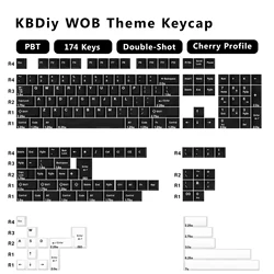 Cherry Profile PBT Double Shot Keycap Set - GMK Carbon Design, 176 Keys (GMK WOB)