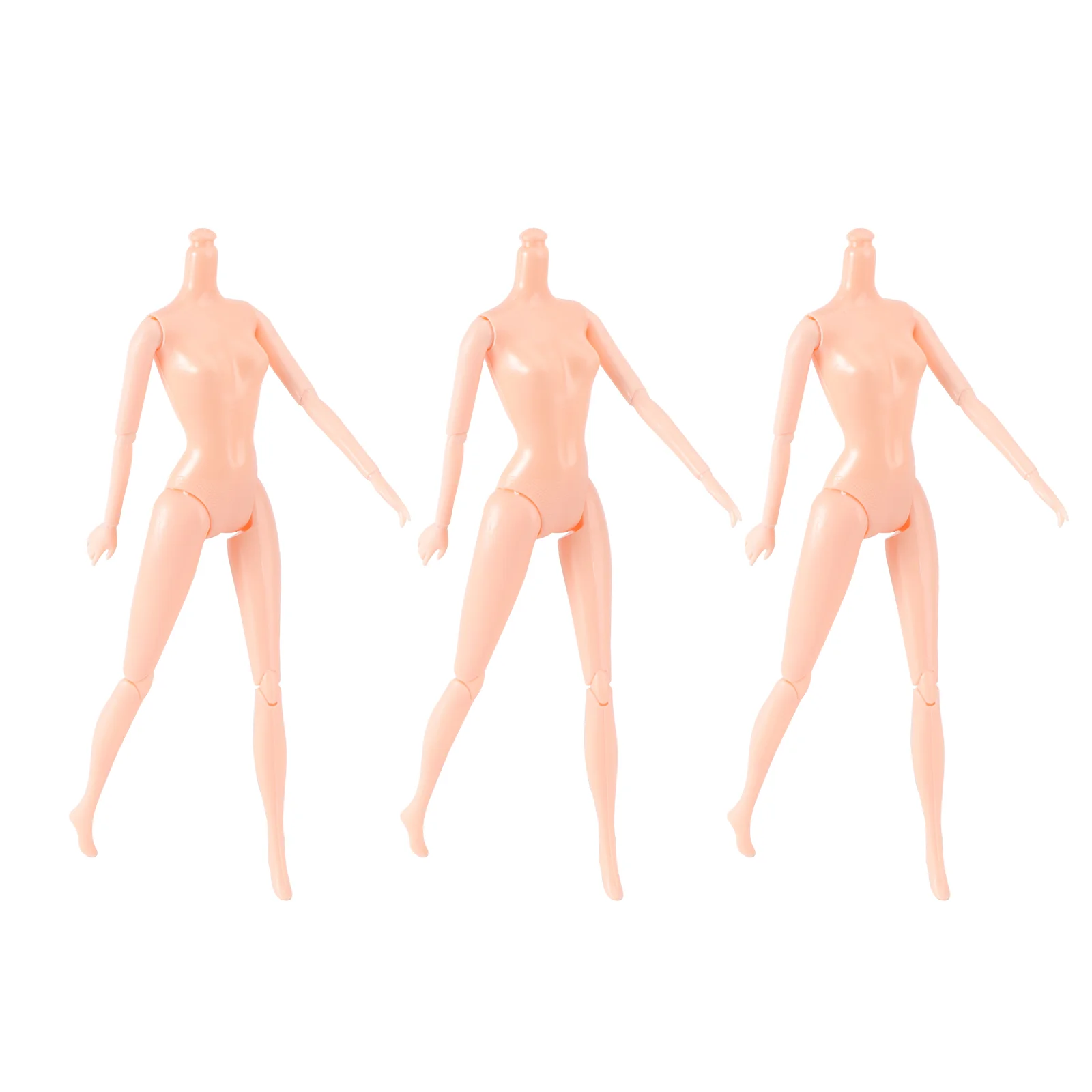 

3pcs 12 Moveable Joints Toys Body Without Head Female Figure Naked Body Dolls Toy (B)