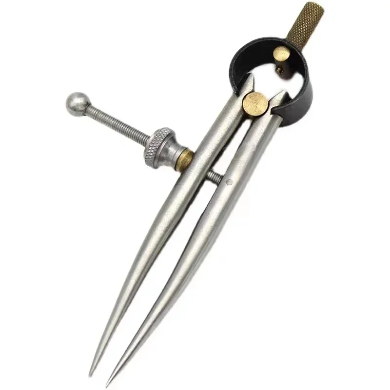 

Stainless Steel Round Leg Leather Spacing Gauge Handmade DIY Leather Tool Scribing Gauge Effective Radius 0-75MM