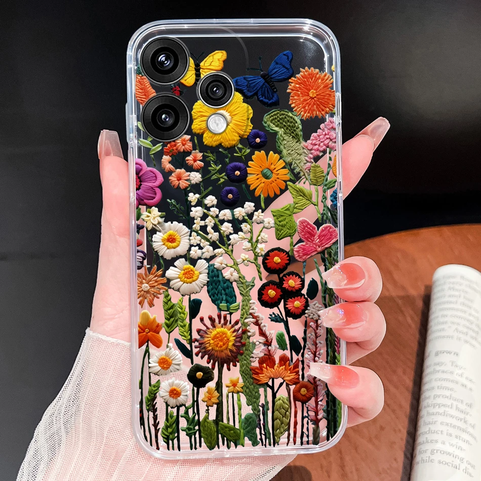 Butterfly Pattern Soft Slim TPU Transparent Silicone Phone Case