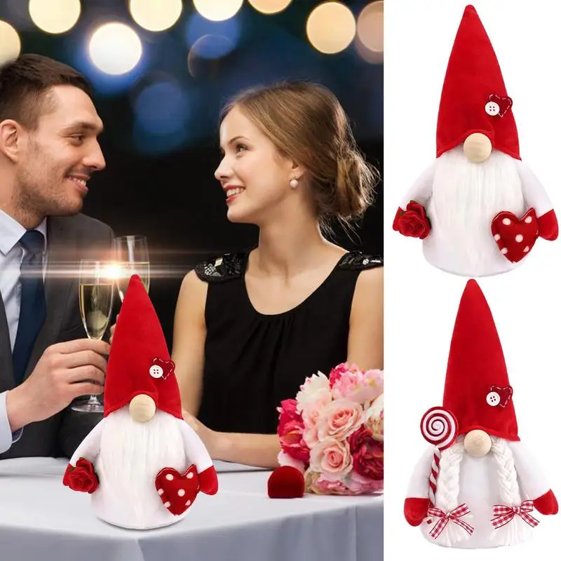 

Valentines Day Gnome Mr and Mrs Scandinavian Tomte Plush Elf Doll Decorations Stuffed Ornaments Swedish Tomte Dwarf Figurines