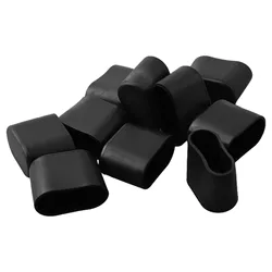 Rubber Oval Chair Leg Covers - 10 Pack Floor Protectors - Transparent 25x50mm