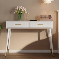 KOMHTOM Desk with 2 drawers and metal feet white