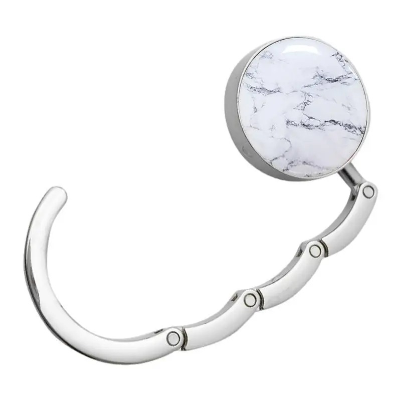 1Pc Round Folding Table Edge Hook Vintage Foldable Purse Bag Hanger Handbag Hook Holder  For Indoor Outdoor Table Use 3