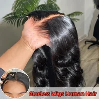 Perruque Lace Frontale Cheveux Humains Ondulés Sans Colle 30 40 Pouces 13x4 13x6 HD, Perruques Frontales en Dentelle Effet Fondant Pré-Pluckées, Perruque avec Closure 5x5 1