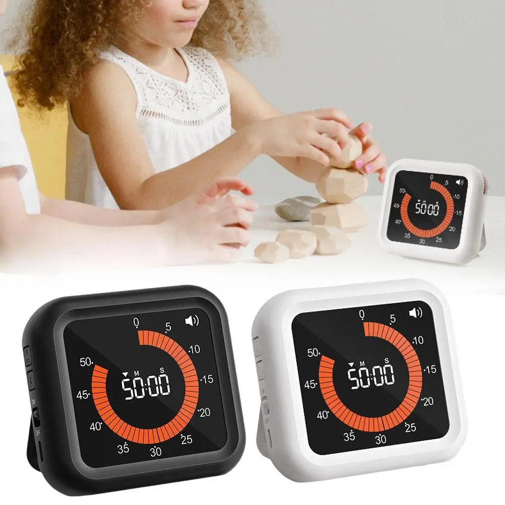 

60 Minutes Visual Timer Rechargeable Classroom Countdown Silent Timer Mechanical Dual Time Clock For Timer Management Tool