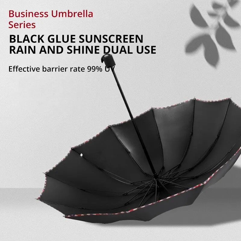 Folding Umbrella Ten Bones Bumper Wind-resistant Rainproof Cloth Dualuse