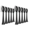 Replacement Toothbrush Heads Compatible with Gleem Electric Toothbrush, W Shape Design Planted with Nylon Bristle Black ,10 Pack 1