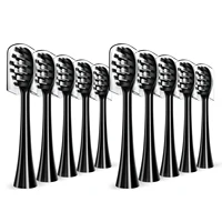 Replacement Toothbrush Heads Compatible with Gleem Electric Toothbrush, W Shape Design Planted with Nylon Bristle Black ,10 Pack 1