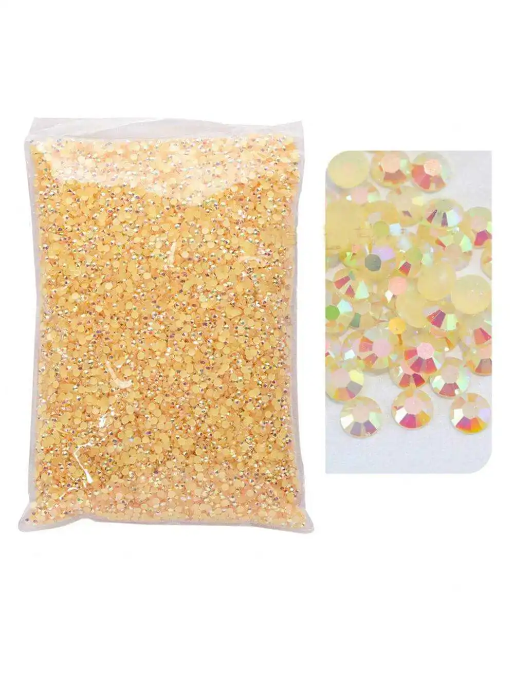 Wholesale Jelly Color Transparent AB Faceted FlatBack Resin Rhinestones for Nail Art and Garment Decoration
