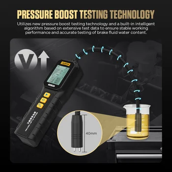AUTOOL AS501 Tester Digitale per Liquido Freni Auto, Rilevatore Olio Freni per DOT3/DOT4/DOT5/DOT5.1/ENV4/ENV6 con Display Retroilluminato