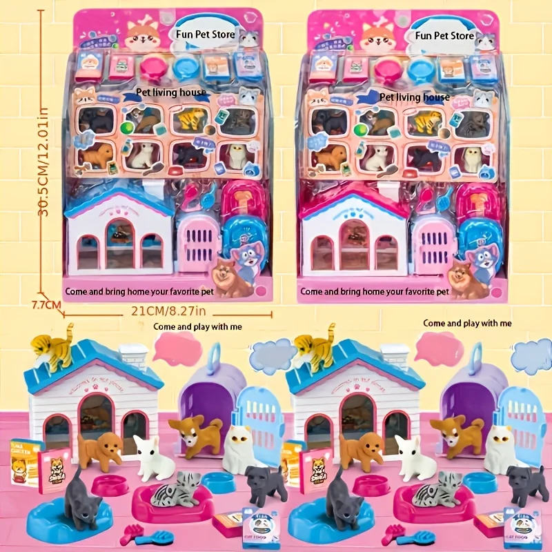 Interactive Pretend Play Cash Register and Pet Care Playset