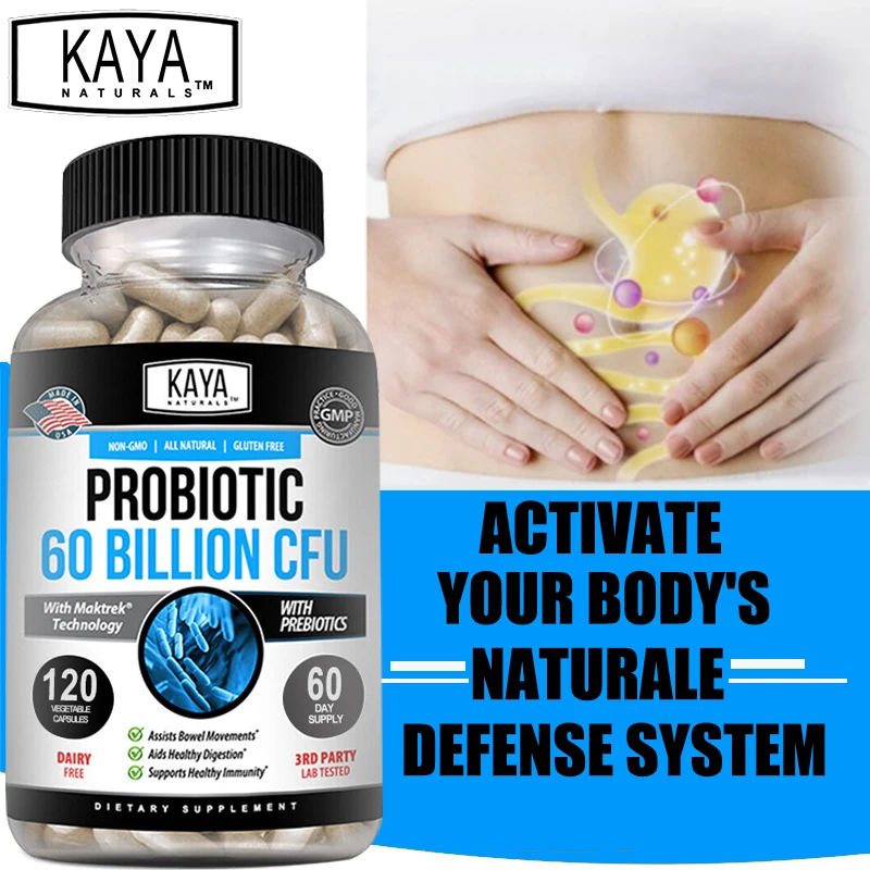 

PROBIOTIC 60 BILLION CFL, A Daily Probiotic Supplement That Supports Digestive and Immune Health and Aids Bowel Movement