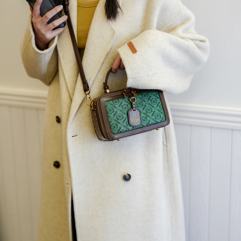 حقيبة نسائية متقاطعة بتصميم برشام، حقيبة كتف فاخرة...