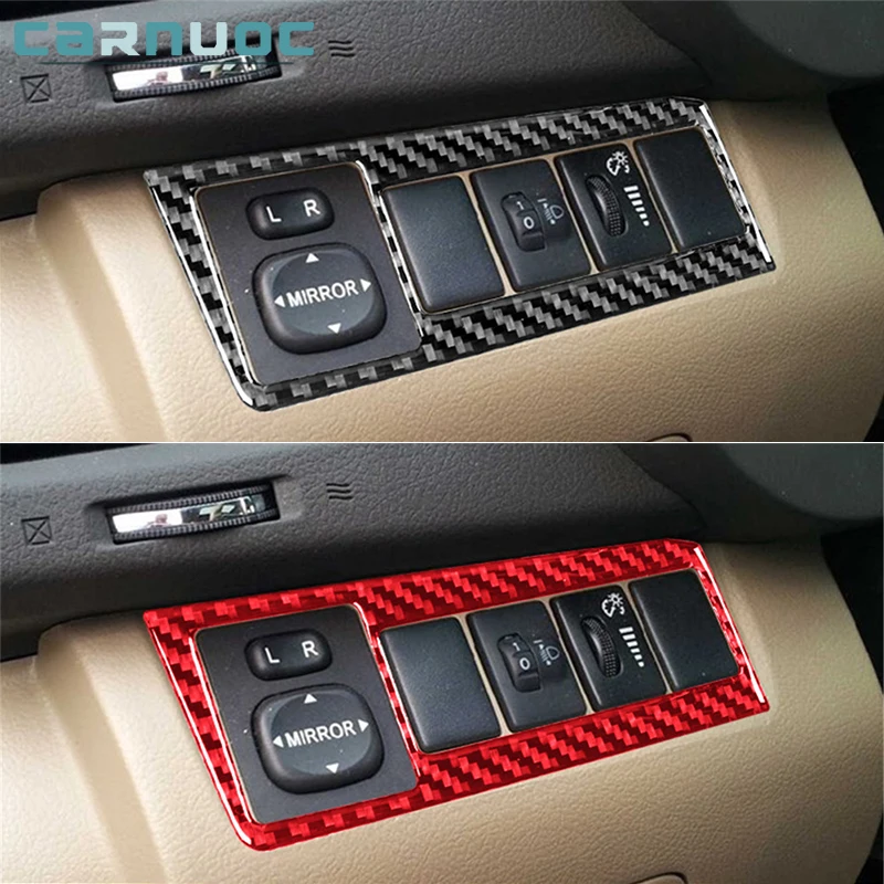 

For Toyota Highlander 2008-2013 Car Interior Decorative Accessories Rearview Control Button Carbon Fiber Stickers