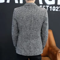 Blazers Fashion Men's Fashion Business Everything Trend Handsome British Style Leisure Slim Plaid Wedding Work Male Blazer 2