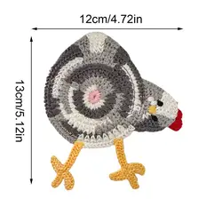 Rustic Crochet - Style Chicken Coasters - Heat Resistant & Absorbent Placemats for Kitchen and Home Decor (A)