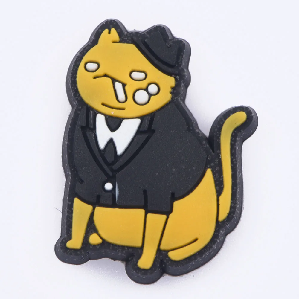 1PCS Cute Cat Dog Elk PVC Shoe Charms Animal Shoes Buckle Decorations Fits Clogs Wristband Bracelet Accesories Kid Gifts