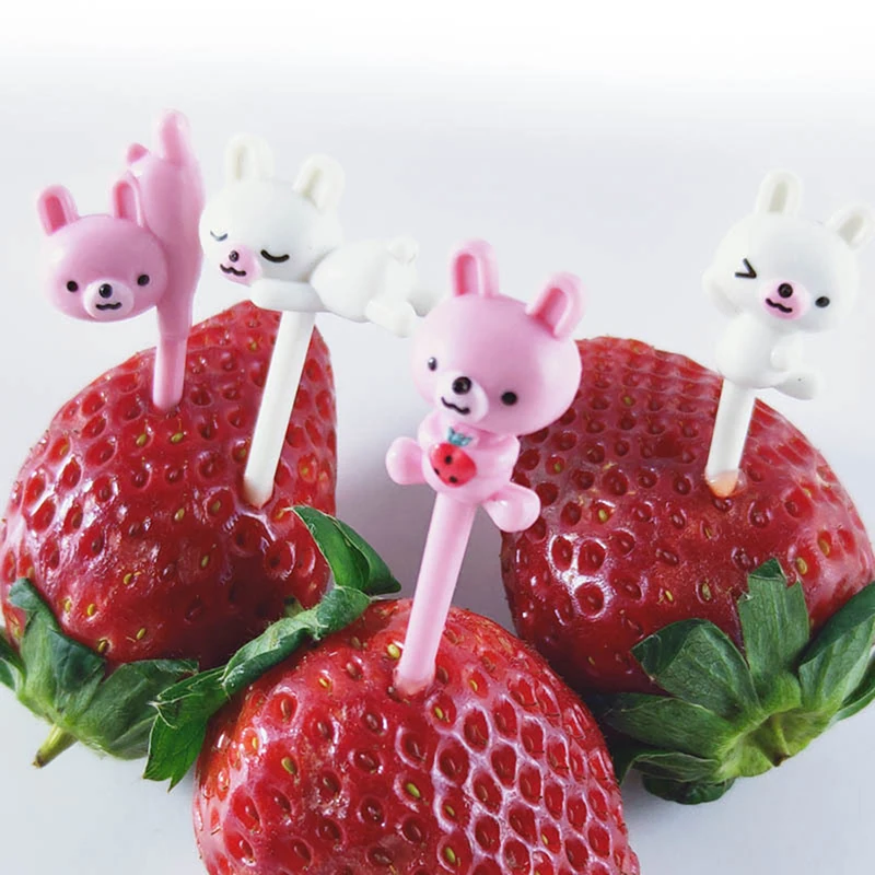 

1 Set Cute Eyes Fruit Fork Plastic Fruit Pick Kids Bento Lunch Snack Cake Dessert Food Toothpick Kitchen Tableware Decoration