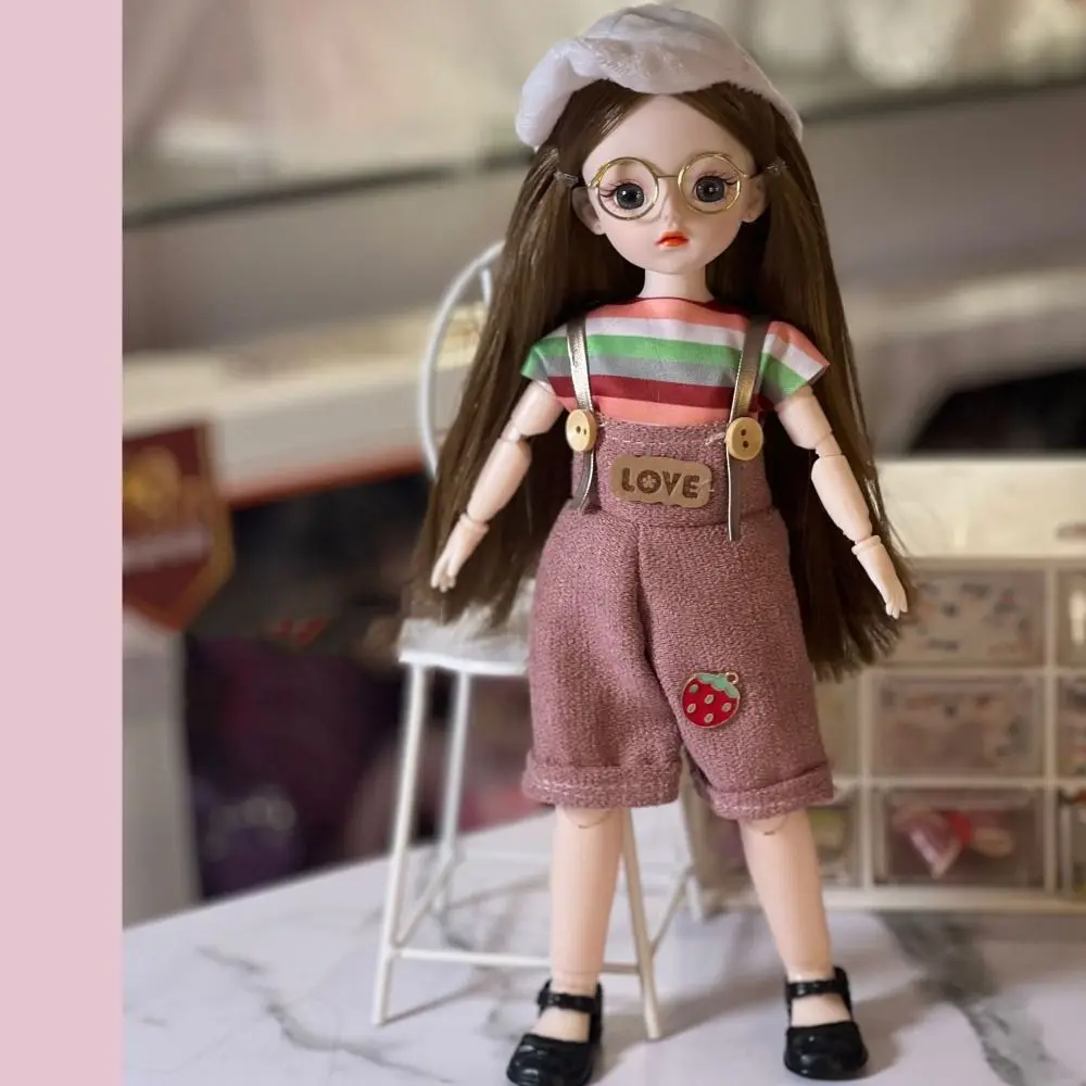 【Get the Perfect Fit】 Movable Big Eyes Princess BJD Doll Korean Makeup Look Thick Hair 30cm Bjd Doll Plastic Sweet 1/6 BJD Doll Mini Girl Toy.