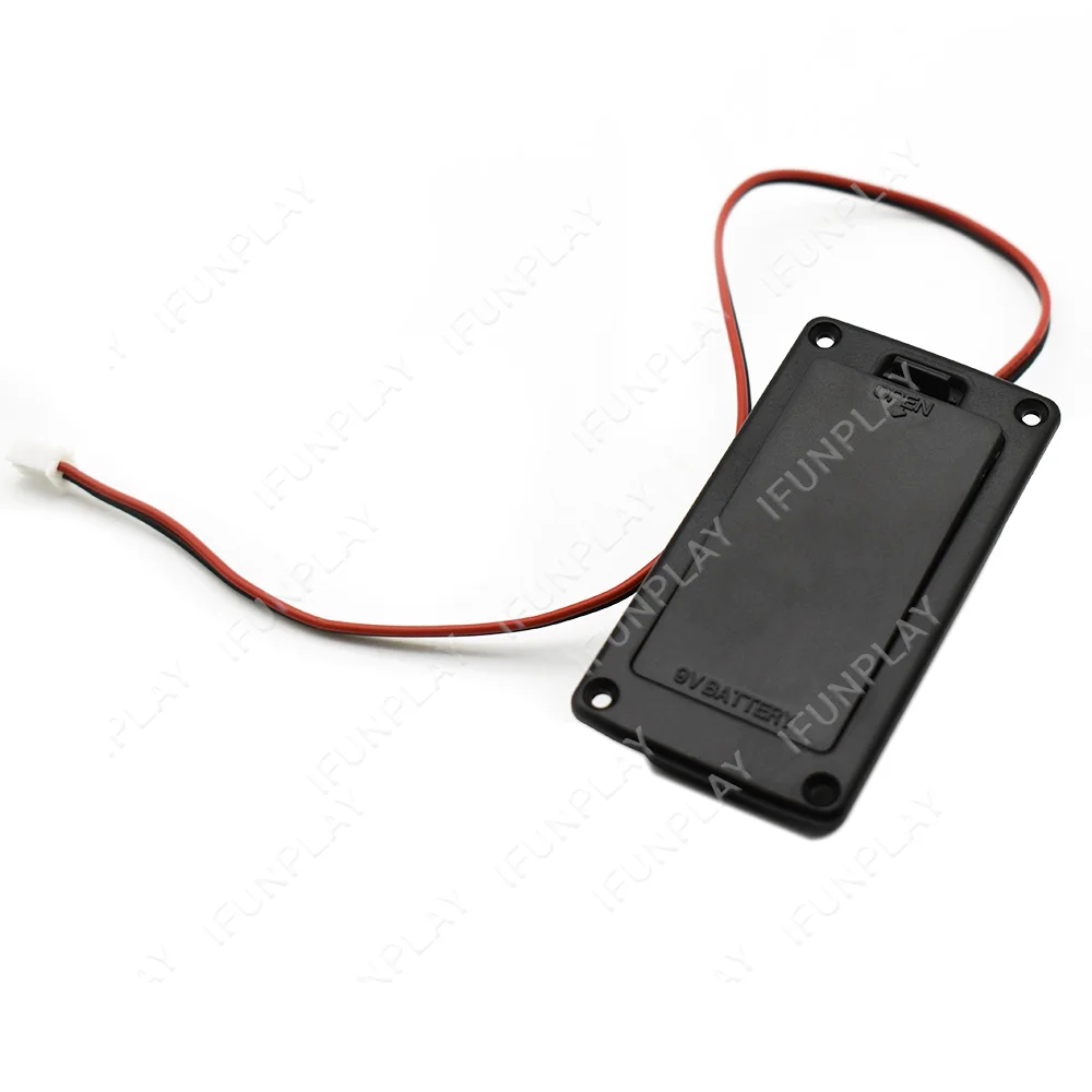 Active Bass Guitar Pickup 9V Battery Box Holder Compartment Cover with 2 Pin Plug and Cable Contacts