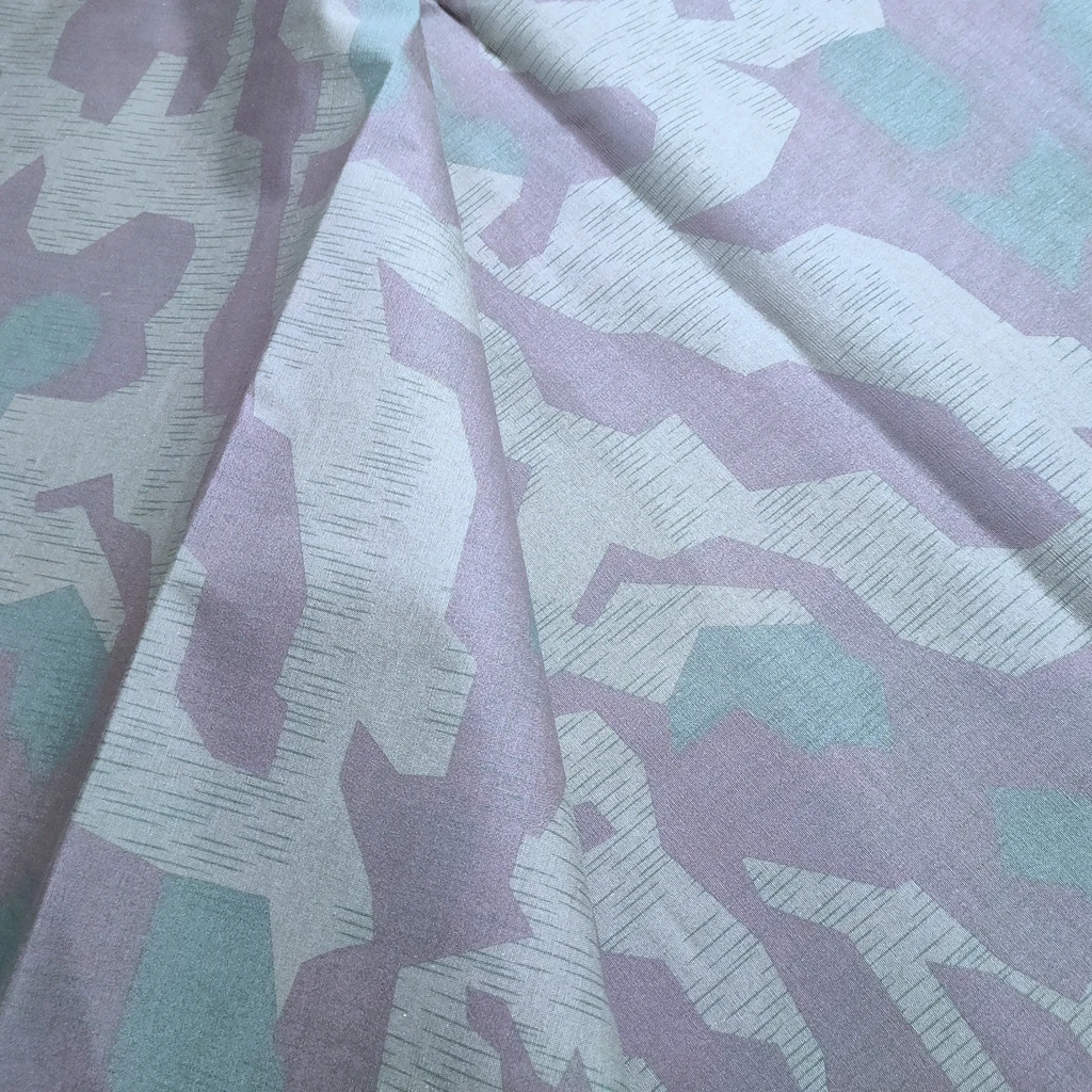 WW2 GERMAN ARMY SPLINTER CAMO REVERSIBLE CAMOUFLAGE FABRIC COTTON 150CM X 100CM UNIFORM REPAIR
