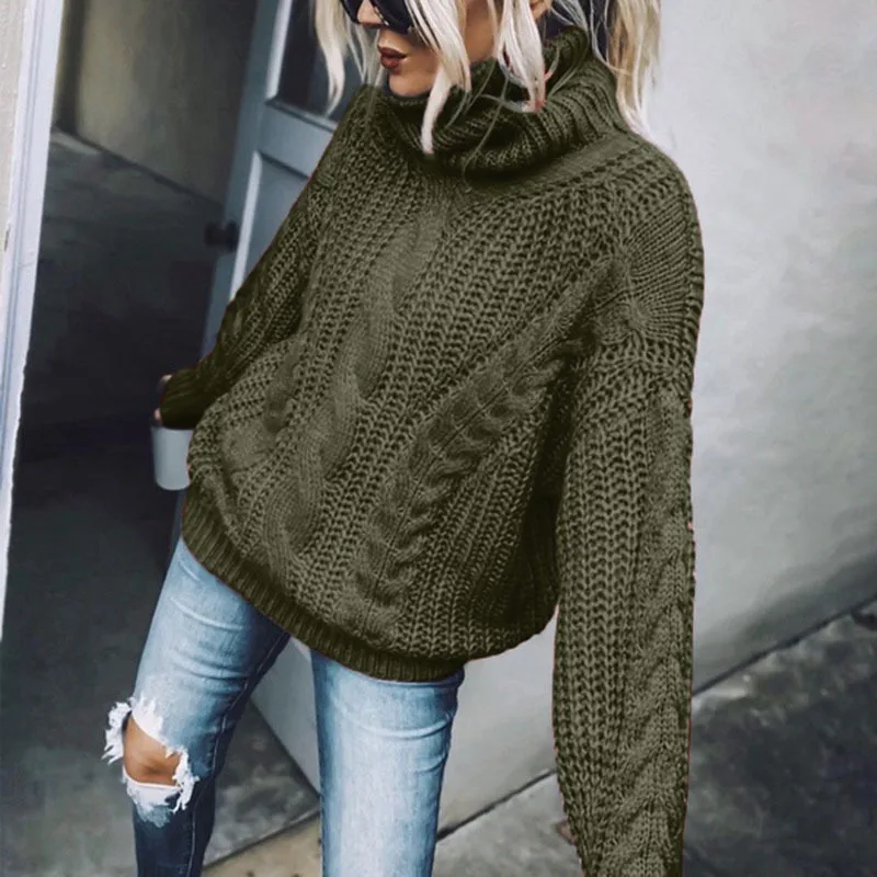 売れ筋商品|||サムス サムス ニット&セーター レディース アウター KEIKU TURTLENECK - Jumper - grey Turtleneck Sweater Kintted Women Crochet Gray Pullovers Blue