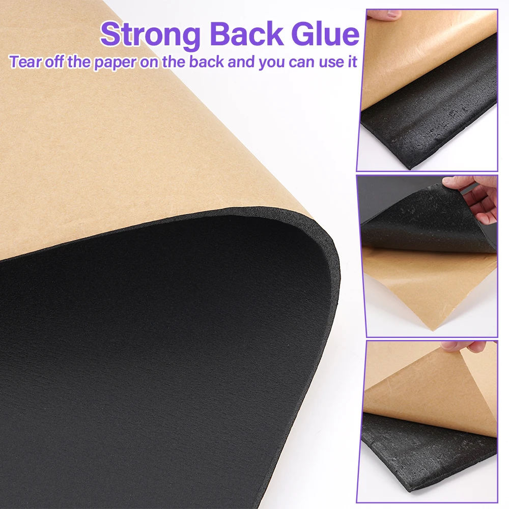 Car Sound Absorbing Panel 5MM Sound Pads Flame Retardant Deadener Engine Noise Insulation