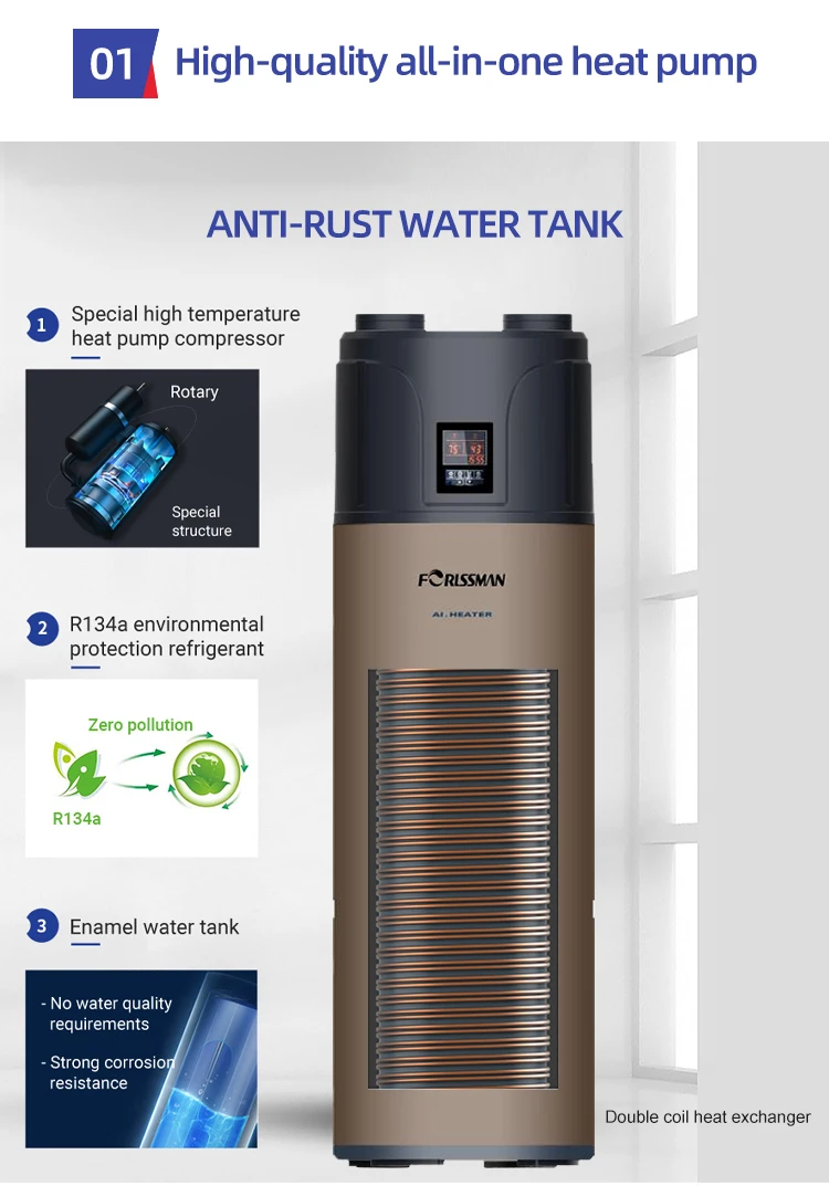 150L 200L 250L 300L Air Source Hot Water Heat Pump R134a all in one heat  pump Water Heaters - AliExpress