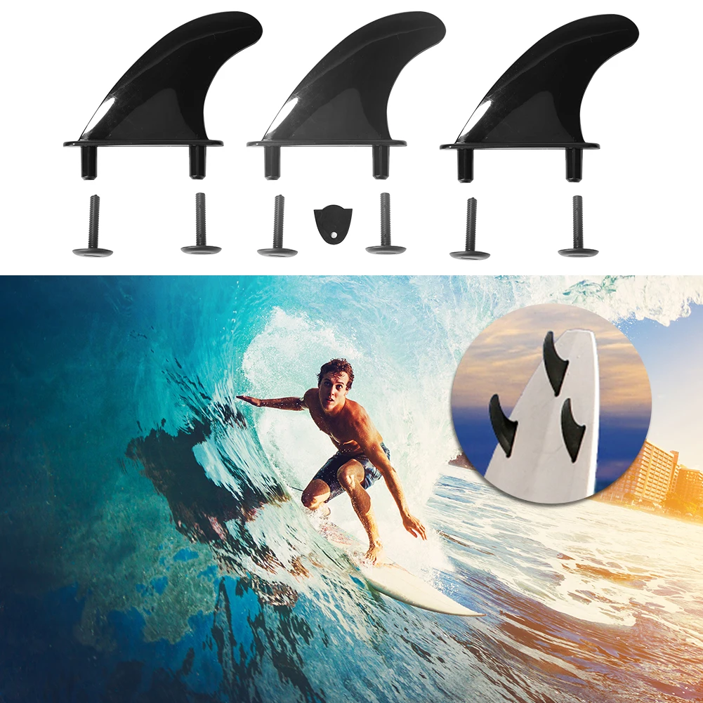 3pcs Soft Surf Fins for Surfboard Softboard Stand Up Paddle Board Accessories Surfboard Professional Water Fins