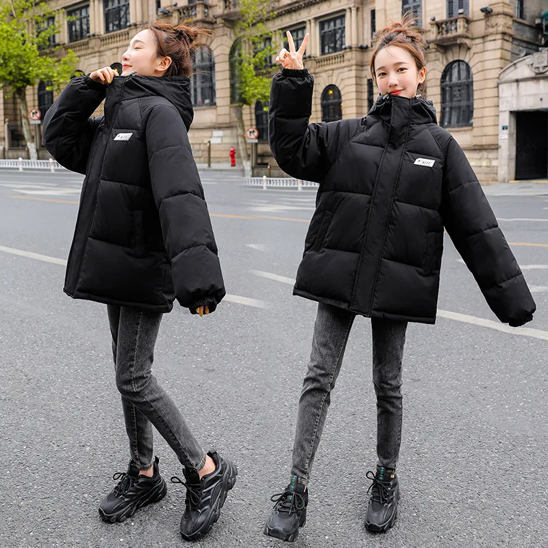 2022 Short Hooded Korean Winter Solid Short  Parkas Women Loose Down Jacket Thick Warm Fashion Jackets for Female