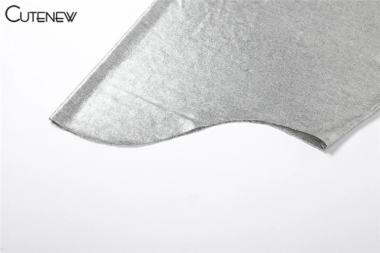 Sexy Chain Backless Tank Top Suit Women Halter Low Swinging Collar Indie Folk Silver-sequins Vest with Scarf High Street