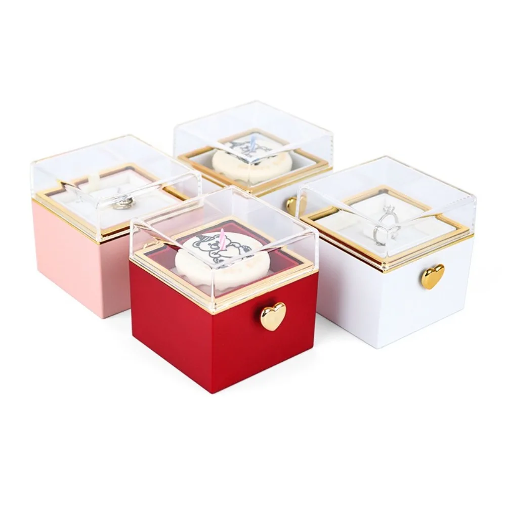 Kreative Bären-Flip-Ringbox Kreative Überraschungs-Schmuckbox Mini-Kuchen Automatische Flip-Ringbox für Freundin Geschenk Überraschungsbox – Detail 2