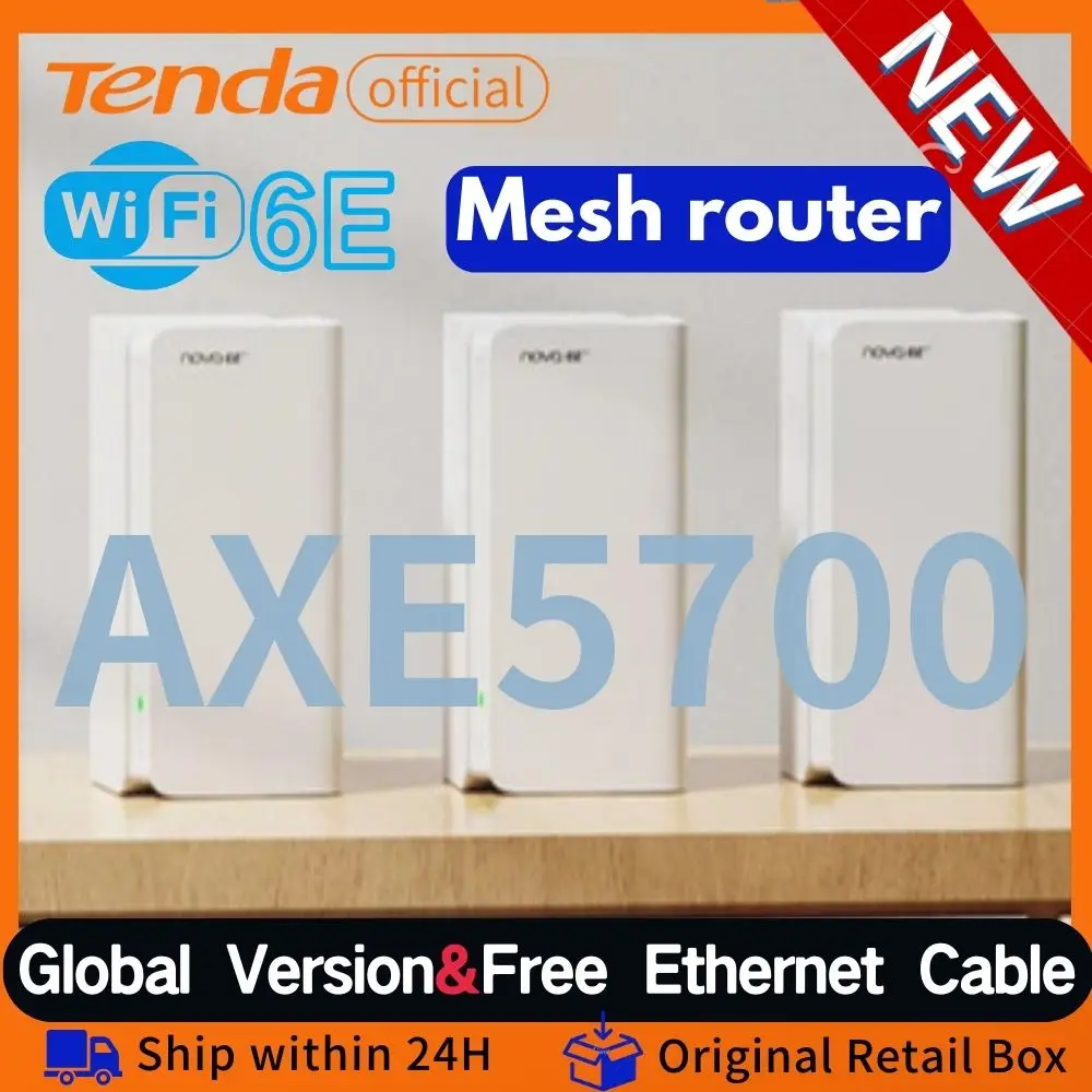 Tenda 노바 메쉬 MX21 프로 와이파이 6E AXE5700 전체 홈 기가비트 라우터, 트라이 밴드 6GHz 160MHz 와이파이 라우터, 리피터 범위 확장기