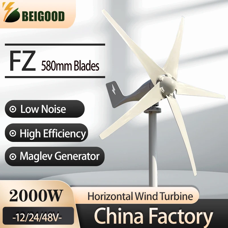 VEVOR Wind Turbine Generator Kit 200W 12V24V w/ MPPT Controller | High  Efficiency 5-Blade Design