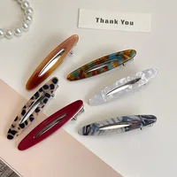 2pcs/set Acetate Hair Clips for Women Girls Fashion Hollowed Oval Geometric Barrettes Side Pins Hairpin Women Hair Accessories