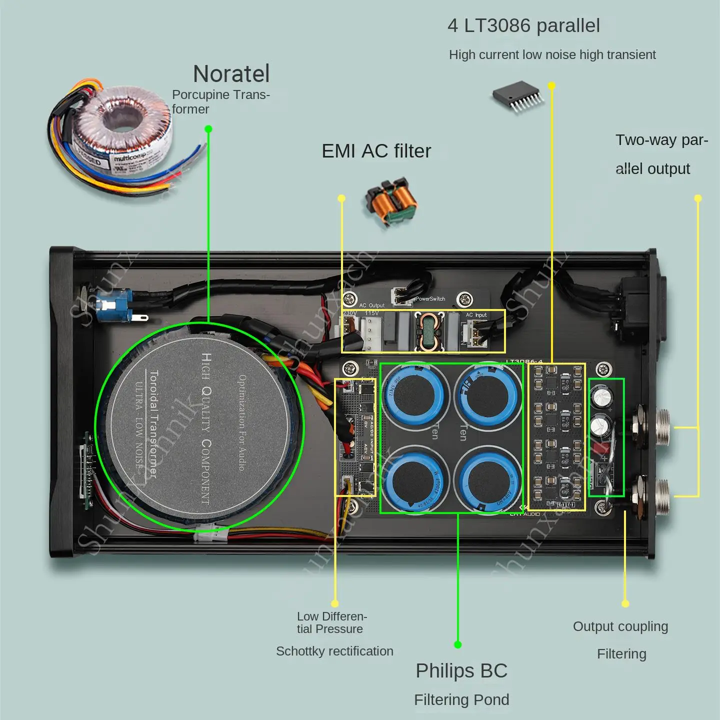 A-144 LHY 80W DC 선형 안정화 전원 공급 장치 DC12V 고음질 오디오 하드 디스크 박스 NAS 라우터 MAC PCHiFi