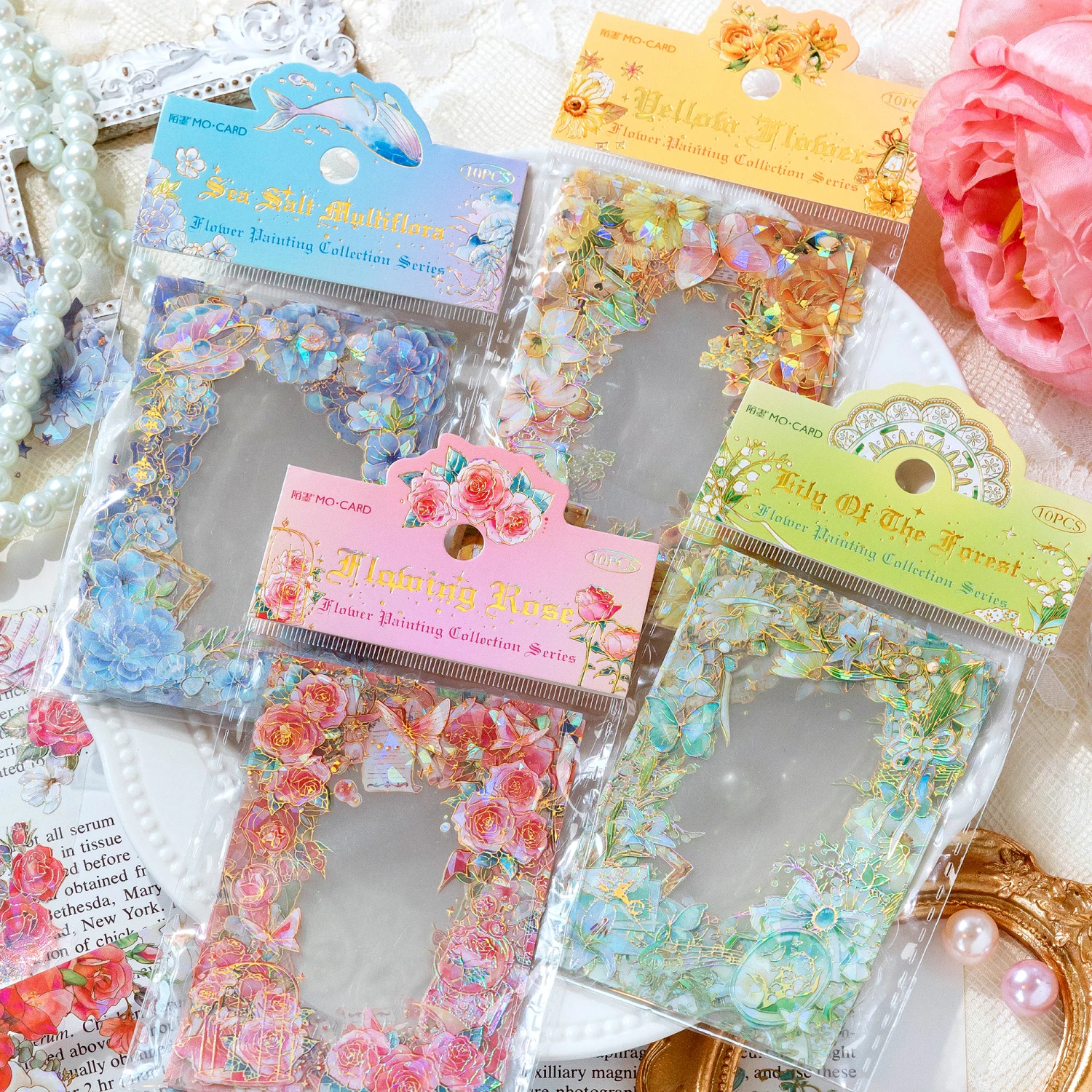 

8paks/LOT ice crystal series retro markers photo album decoration PET sticker