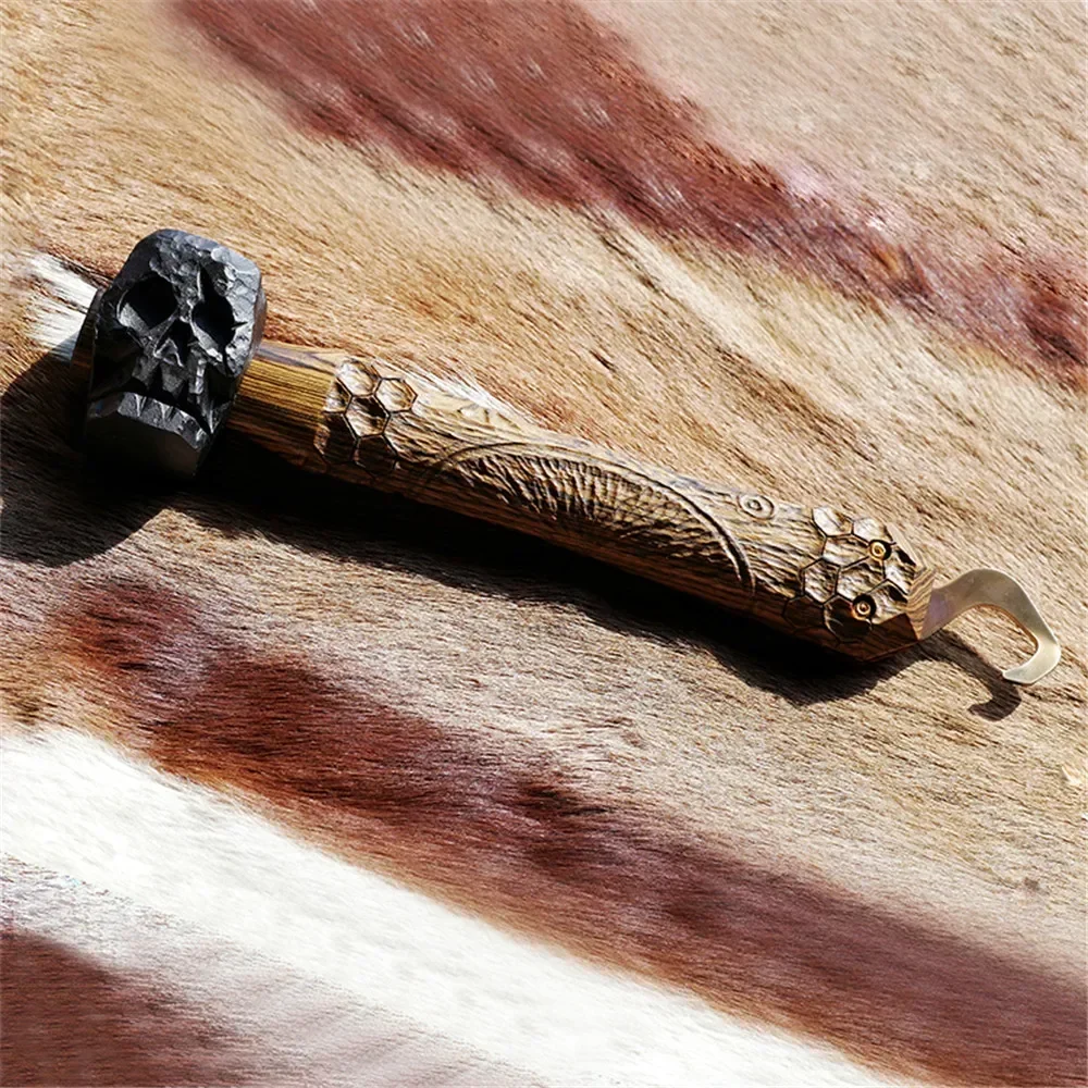 Skull Hand Carved Hammer Decoration Luxury Gift Outdoor Camping Collectible EDC Hand Tools Soul Mountain 5