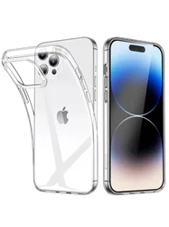 Crystal Clear TPU Silicone Phone Case - Transparent Back Cover - IP 14 Pro (Clear)